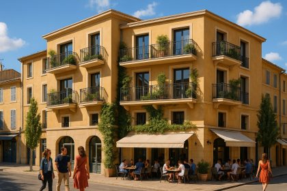 Photo d un immeuble moderne avec balcons et verdure en Provence