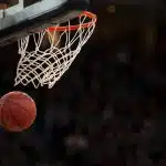 ball under basketball ring