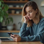 Jeune femme analysant des graphiques de cryptomonnaie à la maison