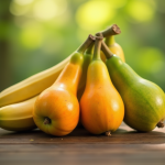 Fruit hala frais sur une table en bois avec lumière douce