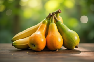 Fruit hala frais sur une table en bois avec lumière douce