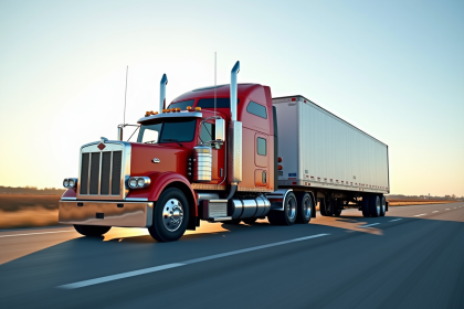 Camion de dépannage lourd sur l'autoroute en plein jour