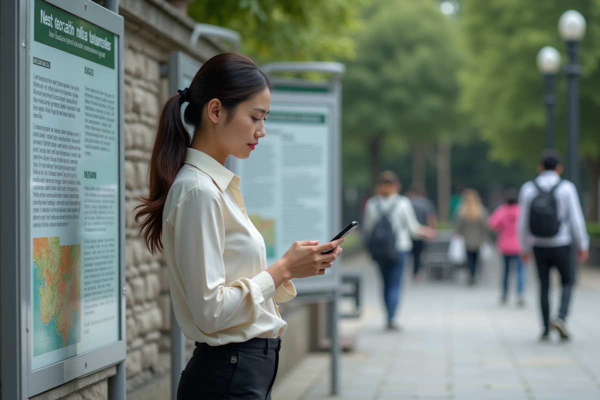 Jeune femme lisant des statistiques d